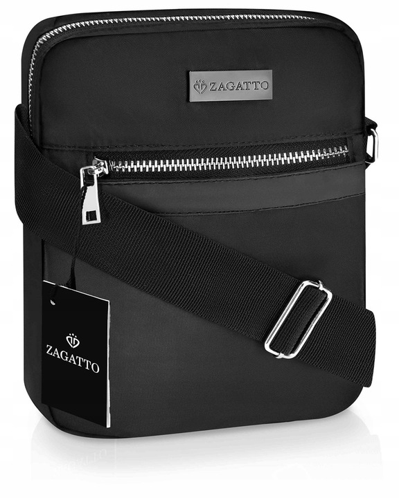 Saszetka męska na ramię mała torba sportowa do pracy czarna lekka