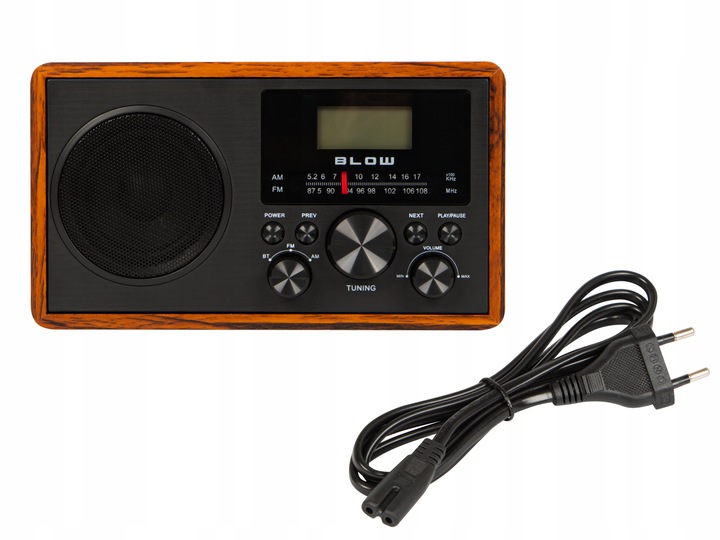 RADIO KUCHENNE RETRO PRZENOŚNE BLUETOOTH ZEGAR LCD FM ANTENA AUX USB-C