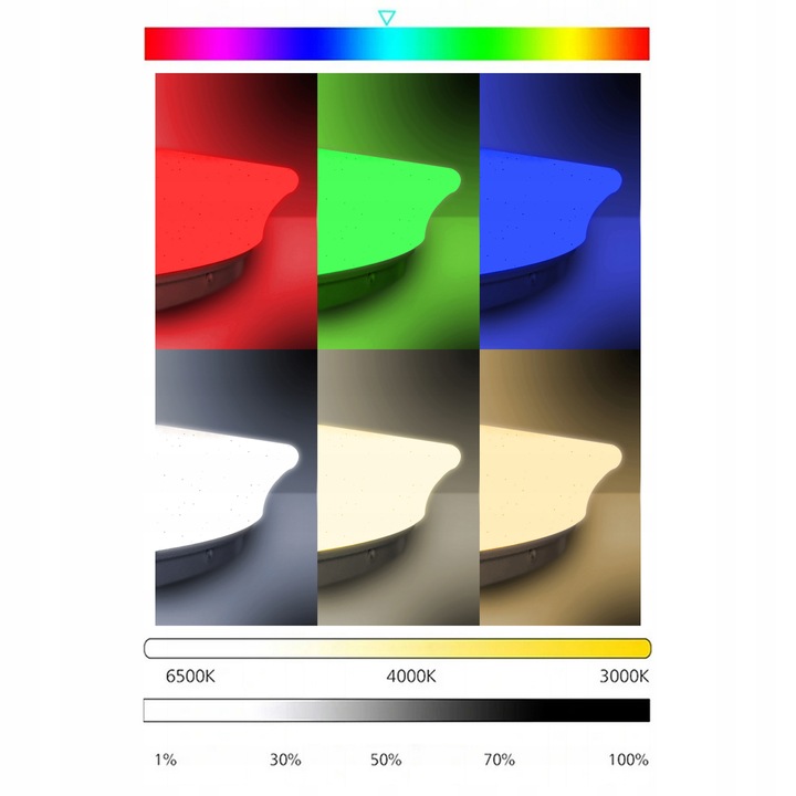 Plafon Natynkowy Lampa Sufitowa Oprawa 72W RGB CCT Głośnik Pilot biały