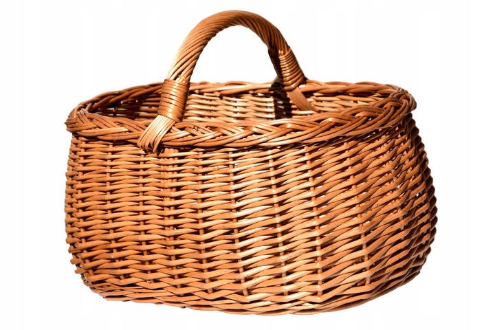 Duży wiklinowy KOSZ na grzyby zakupy KOSZYK piknik