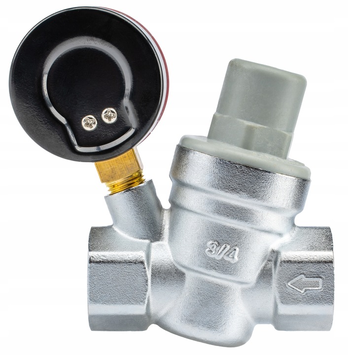 REDUKTOR CIŚNIENIA WODY Z MANOMETREM 3/4'' DN20 REGULATOR 1,5-6,5 BAR