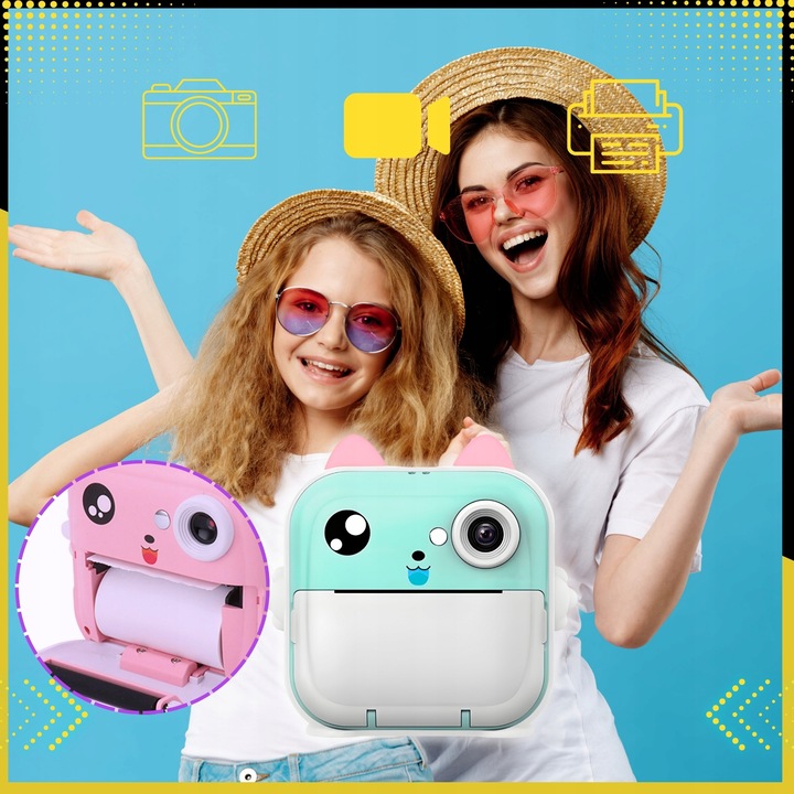 MINI DRUKARKA DRUKUŚ TERMICZNA APARAT NATYCHMIASTOWY DLA DZIECI i 11 ROLEK