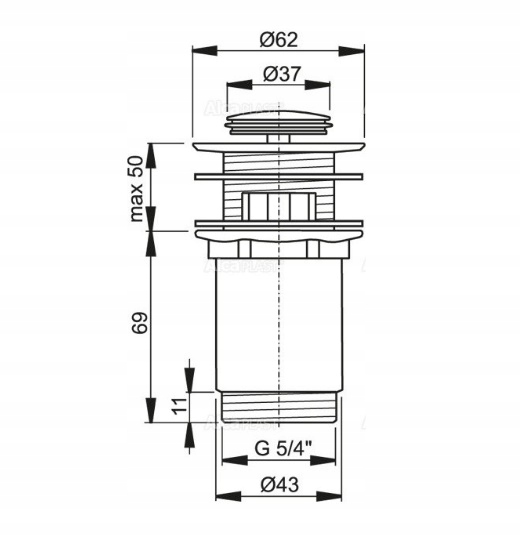 Korek Umywalkowy KLIK-KLAK Chrom