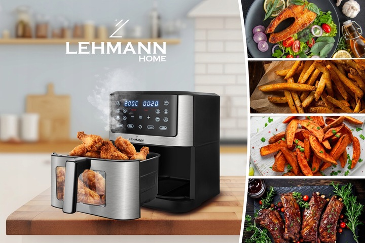 FRYTKOWNICA BEZTŁUSZCZOWA AIRFRYER 8L NIEPRZYWIERAJĄCA 12 PROGRAMÓW