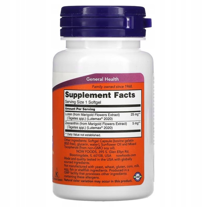 NOW FOODS Lutein Zeaxanthin (Luteina Zeaksantyna)