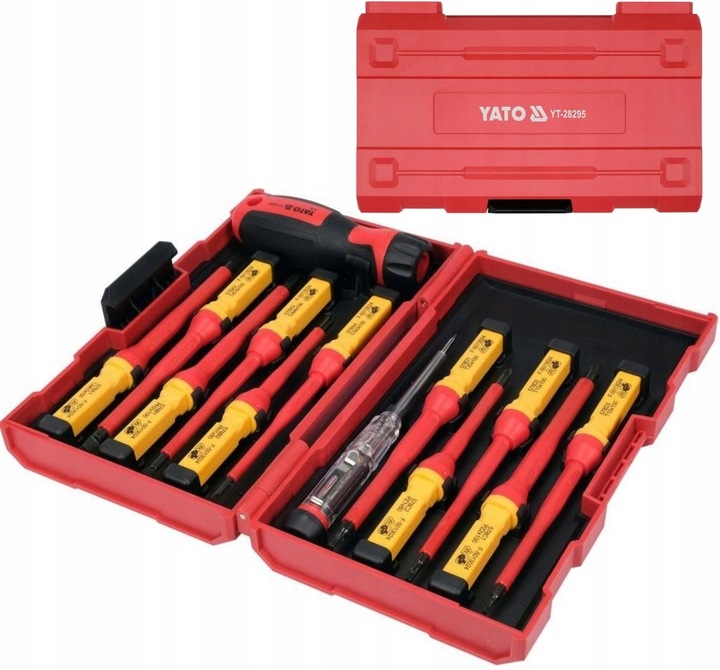 YATO KOMPLET ZESTAW WKRĘTAKÓW IZOLOWANYCH VDE 13 ELEMENTÓW ETUI YT-28295