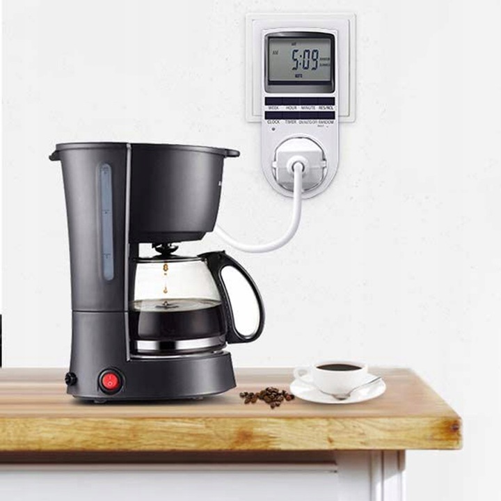 PROGRAMATOR CZASOWY WŁĄCZNIK WYŁĄCZNIK TIMER WYŚWIETLACZ LCD ZEGAR GNIAZDKO