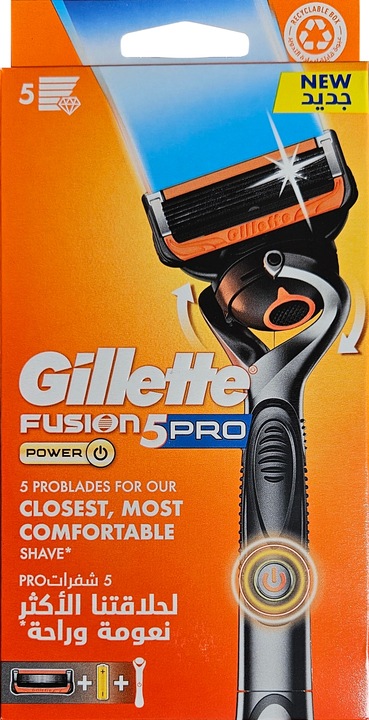 GILLETTE FUSION 5 PRO POWER MASZYNKA DO GOLENIA RĄCZKA + OSTRZE + BTERIA