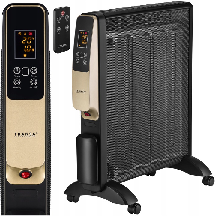 GRZEJNIK ELEKTRYCZNY NA PODCZERWIEŃ TERMOSTAT TIMER PILOT Czarny 2000W