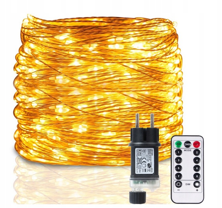 Lampki druciki mikro 500LED 50 METRÓW + pilot