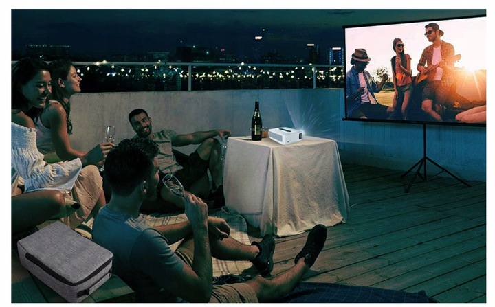 Projektor Rzutnik Full HD 4K 12000lm WiFi Android + Torba + Kabel HDMI 1m