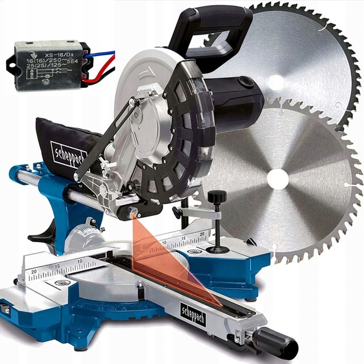 SCHEPPACH Piła ukośnica ukosowa z przesuwem i SOFT-STARTem HM254 +Kątownik