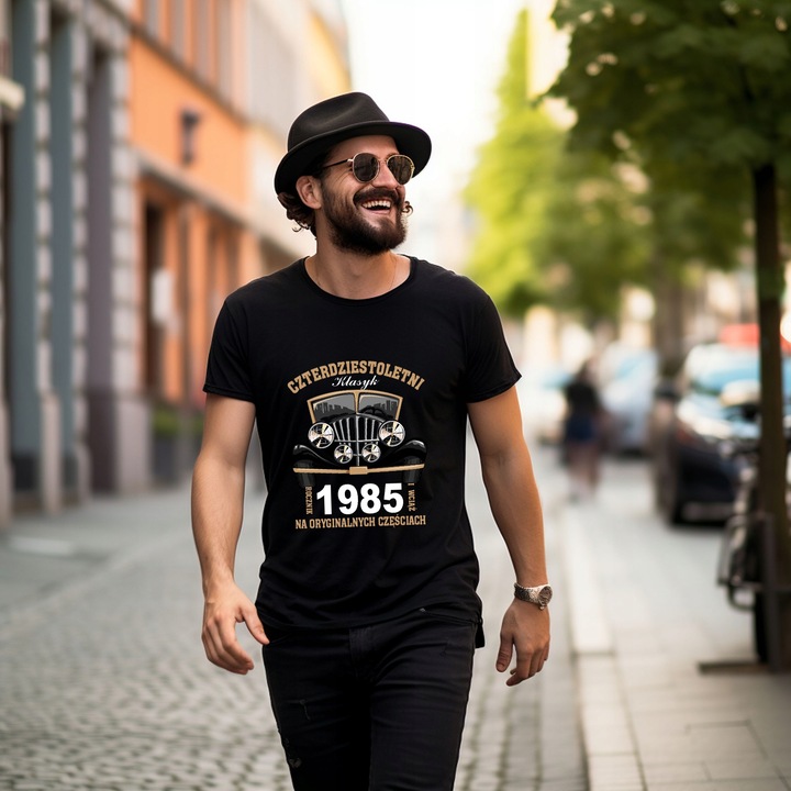 Koszulka na 40 Urodziny Prezent Auto Klasyk na Oryginalnych Częściach L