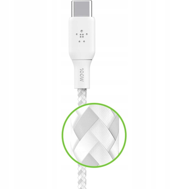 Belkin - Kabel Boost - USB-C do USB-C PD, 5A 100W, z oplotem nylonowym, 2 m