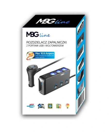 ROZDZIELACZ GNIAZDA ZAPALNICZKI 12-24V 4xUSB QC PD