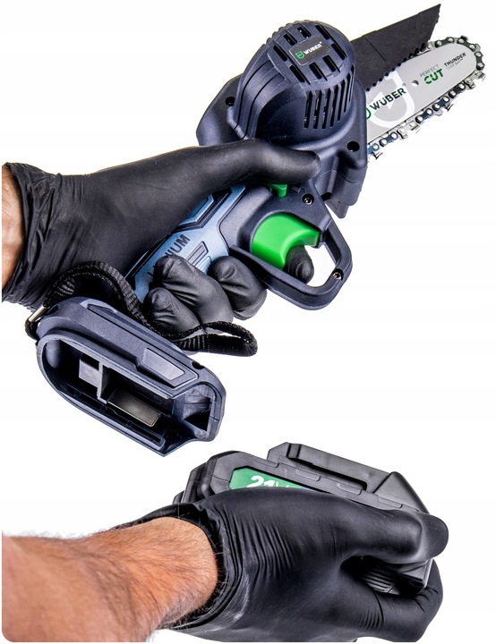 PIŁA ŁAŃCUCHOWA AKUMULATOROWA MINI PILARKA GAŁĘZIÓWKA 2xAKU 2xPROWADNICA