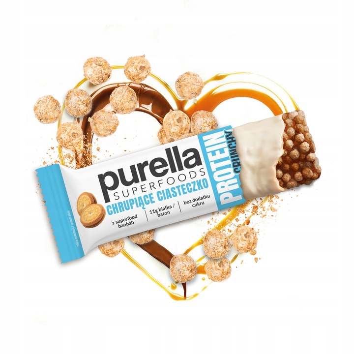 Baton proteinowy Purella Chrupiące Ciasteczko 11g białka bez cukru