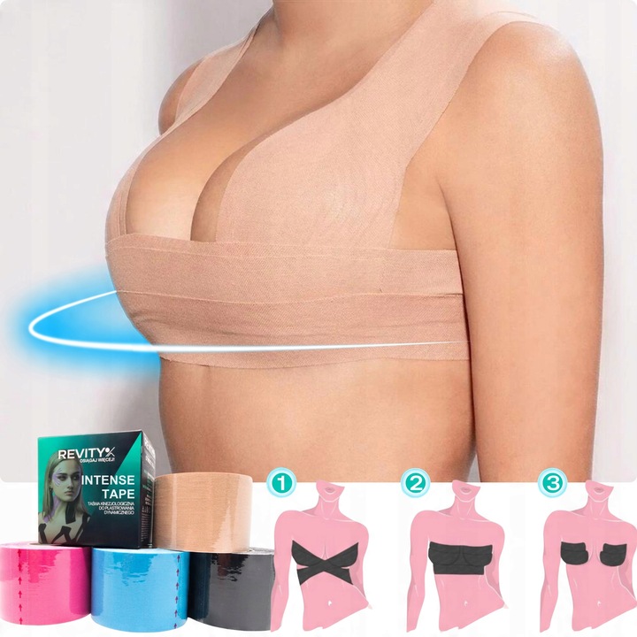 TAŚMA DO BIUSTU TAPINGU TWARZY 5m KINEZJOLOGICZNA KINESIO LIFT TAPE TEJPY