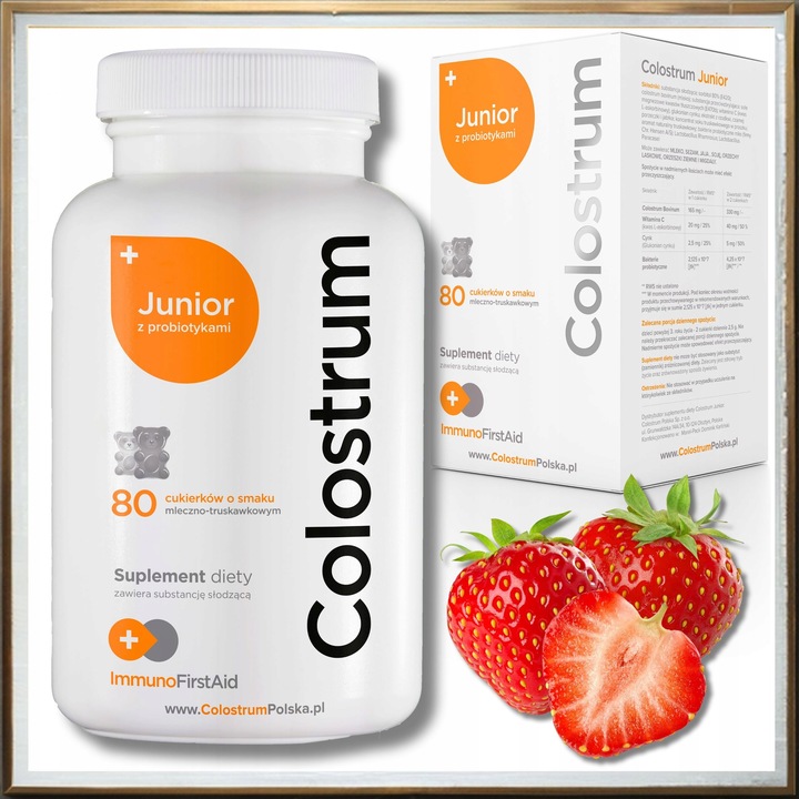 Suplement diety Colostrum JUNIOR plus Colostrum MAX dla dzieci dorosłych