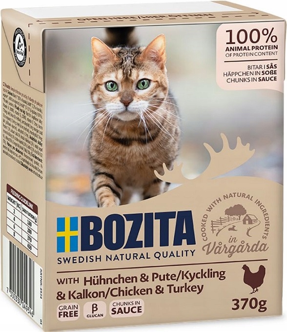 Bozita Mokra karma dla kota kurczak z indykiem w sosie 0,37 kg
