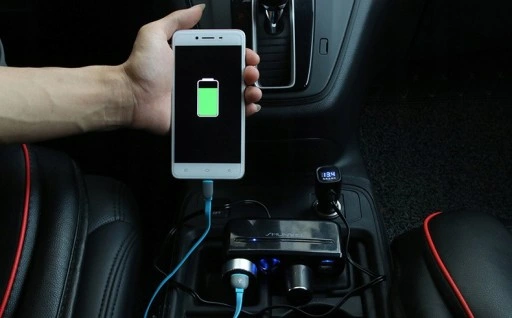 ROZGAŁĘŹNIK ZAPALNICZKI TRÓJNIK WOLTOMIERZ 2x USB