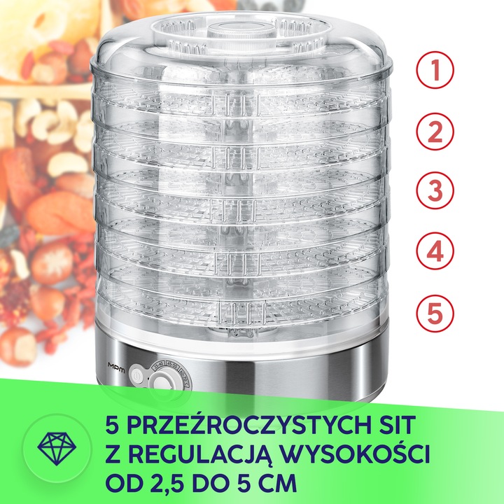 Suszarka do grzybów warzyw owoców 5-sit MPM MSG-11