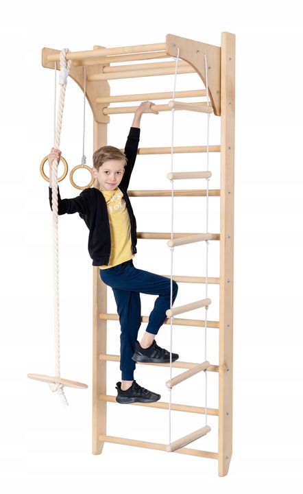 Drabinka gimnastyczna do ćwiczeń regulowany drążek zestaw akcesoriów