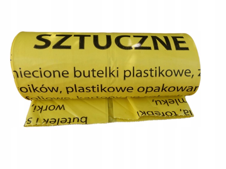 Worki segregacji śmieci PLASTIK ŻÓŁTE kosz 120L