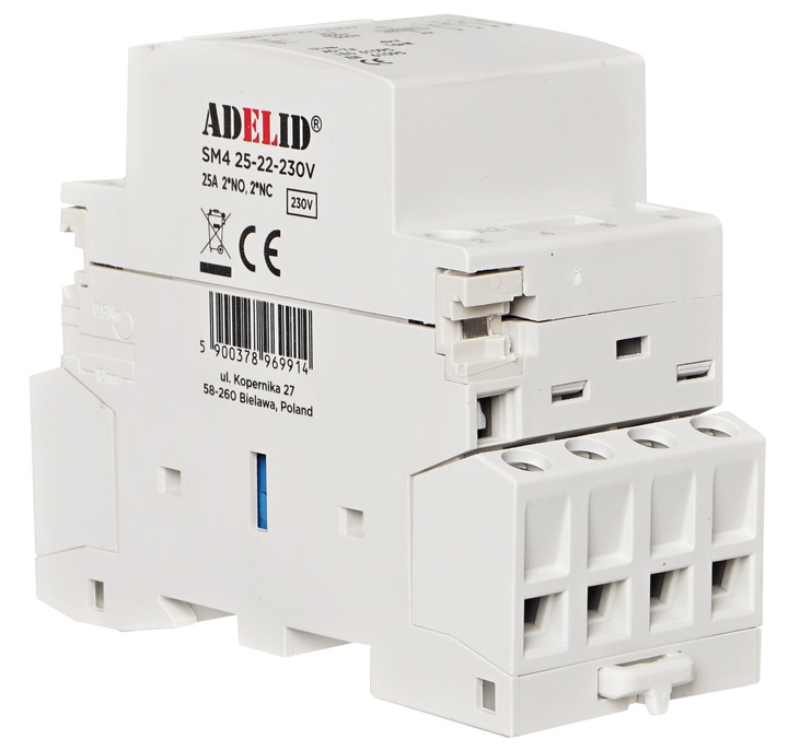 STYCZNIK MODUŁOWY 25-22 230V 25A 4Z 3-FAZ 2NO 2NC