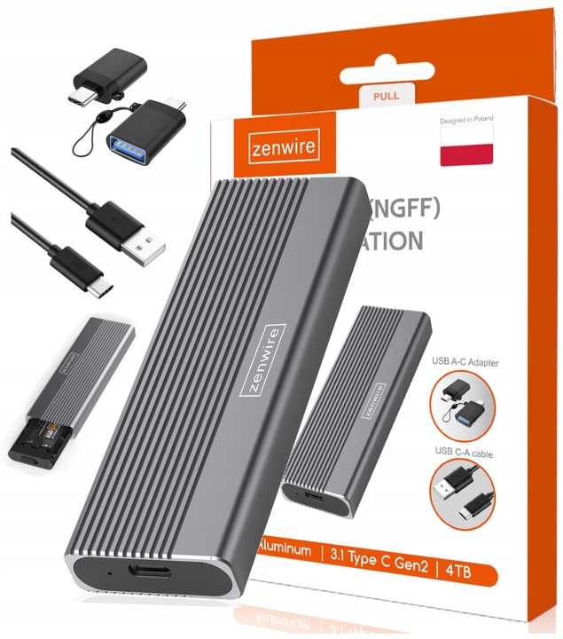 Obudowa Dysku SSD Adapter m.2 SATA NGFF USB-C USB 3.0 Kieszeń na dysk m2