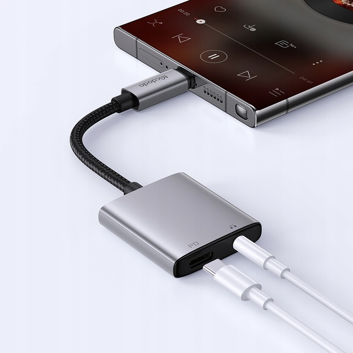 MCDODO ADAPTER USB-C MINI JACK 3,5MM PRZEJŚCIÓWKA KABEL AUX DO SAMSUNG DAC
