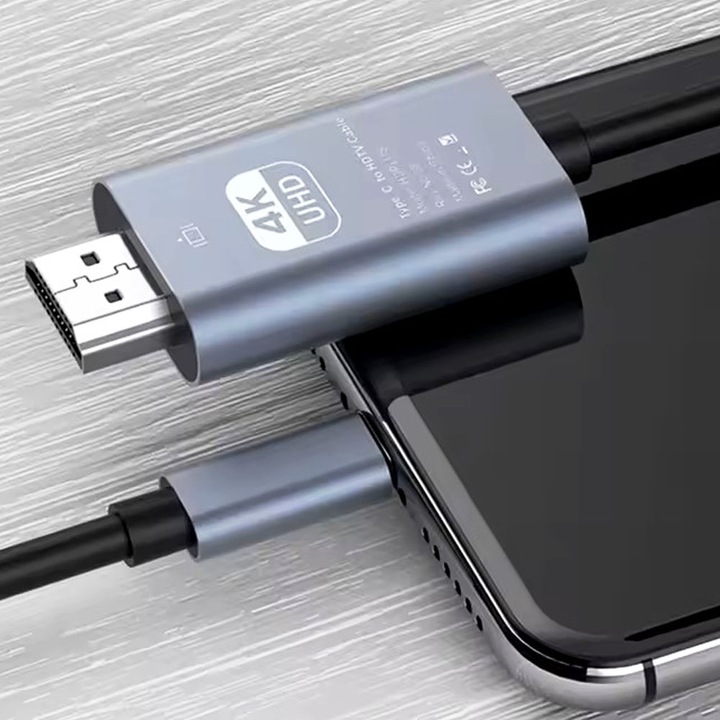 Kabel przewód adapter USB-C na HDMI MHL 4K/30Hz 2M do laptopa telefonu