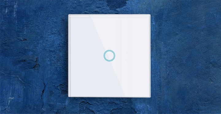 WŁĄCZNIK ŚWIATŁA SZKLANY DOTYKOWY POJEDYNCZY BIAŁY WIFI TUYA LED SZKŁO