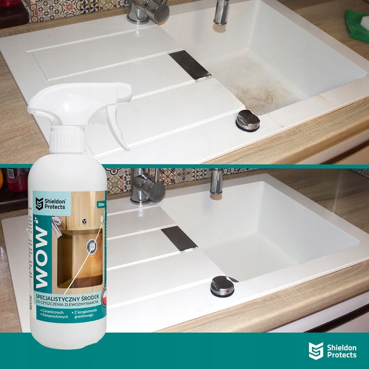 Zestaw do czyszczenia zlewu granitowego WOW + SUPER + impregnat SINK
