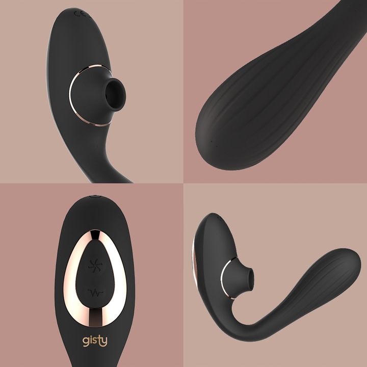 Gisty Sally wibrator damski ssący powietrzny do łechtaczki 2 w 1 i punktu G