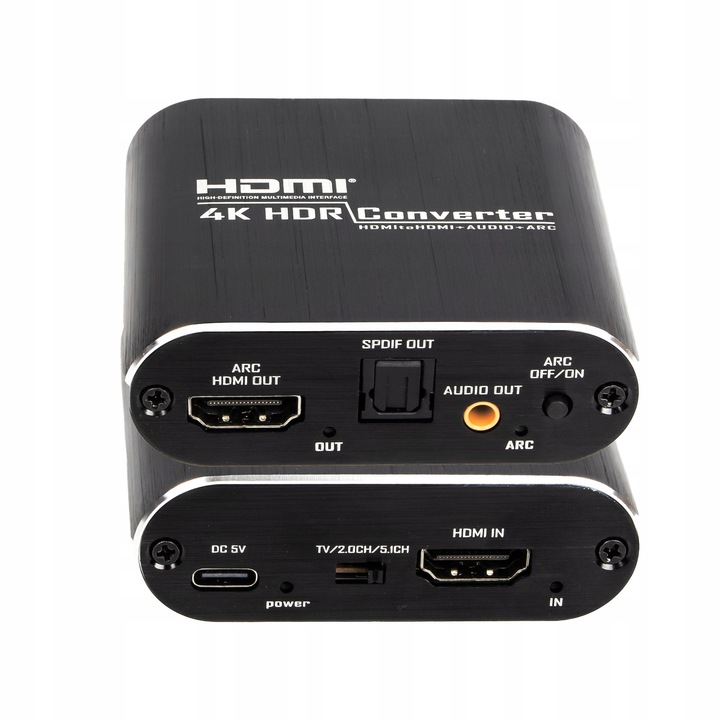 Ekstraktor HDMI do HDMI audio ARC Adapter Konwerter TOSLINK CINCH AUX