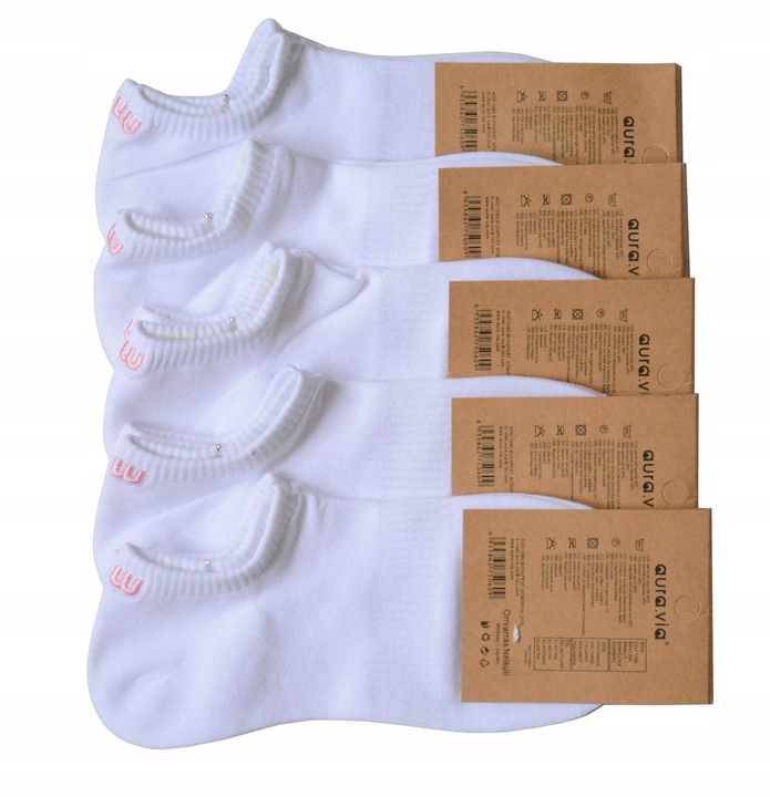 stopki bawełna aura.via 38-41 zestaw 5 PAR czarne