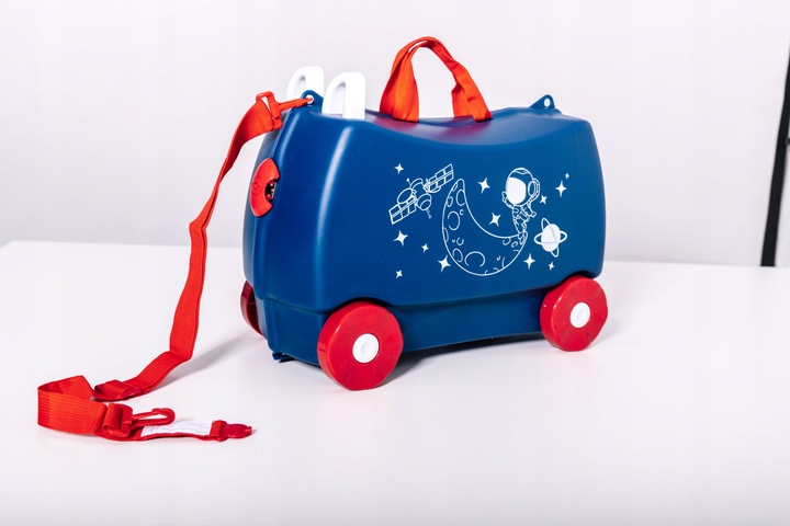 Walizka dziecięca jeżdżąca podróżna na kólkach jeździk MAGIC TRAVEL SPACE