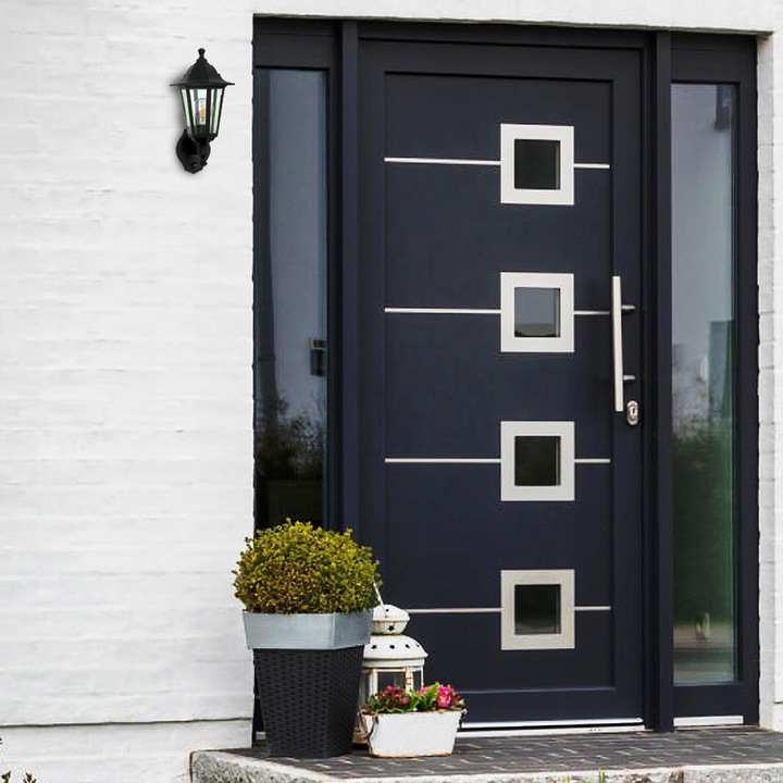 LAMPA OGRODOWA ZEWNĘTRZNA LATARNIA Z CZUJNIKIEM RUCHU I ZMIERZCHU E27