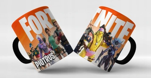 ZESTAW KUBEK + PODKŁADKA - FORTNITE GRA + IMIĘ