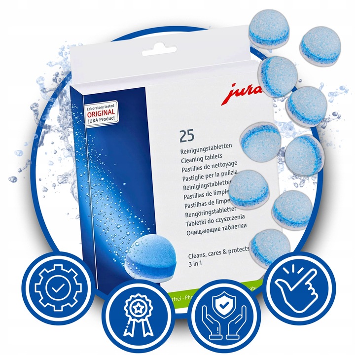 3-Fazowe Tabletki Czyszczące do Ekspresu Jura 25045 Trójfazowe 25
