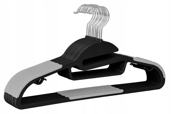 WIESZAK LOFTOWY NA UBRANIA ODZIEŻ WIESZAKI ANTYPOŚLIZGOWE CZARNE MOCNE