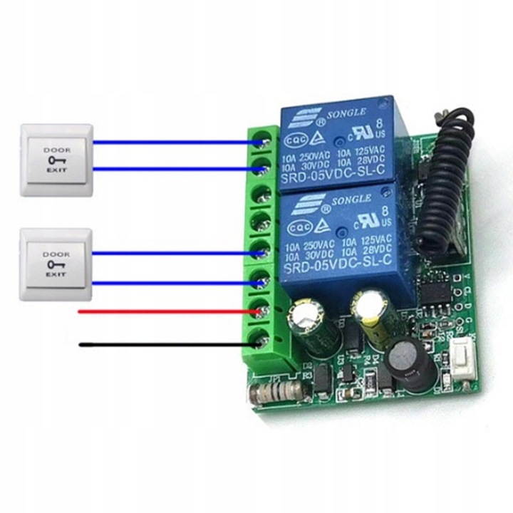 Zdalne sterowanie 230V włącznik 2 kanały na 2 pilota radiowy AC 85-250V 10A
