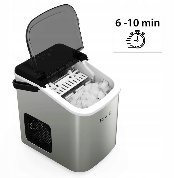 KOSTKARKA DO LODU LOVIO 10KG DOMOWA PRZENOŚNA CICHA EKSPRESOWY LÓD 24H