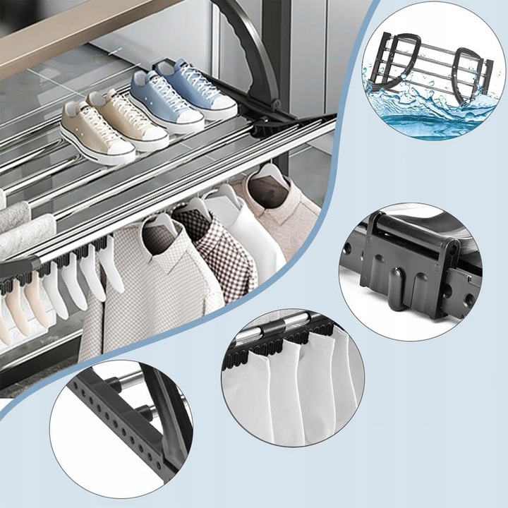 MAŁA SUSZARKA NA PRANIE STOJĄCA BALKONOWA SUSZARKA NA UBRANIA BUTÓW DO