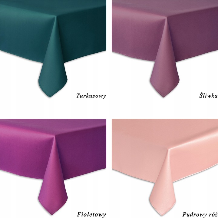 OBRUS PLAMOODPORNY - 150X250 - SOLID GŁADKI BIAŁY