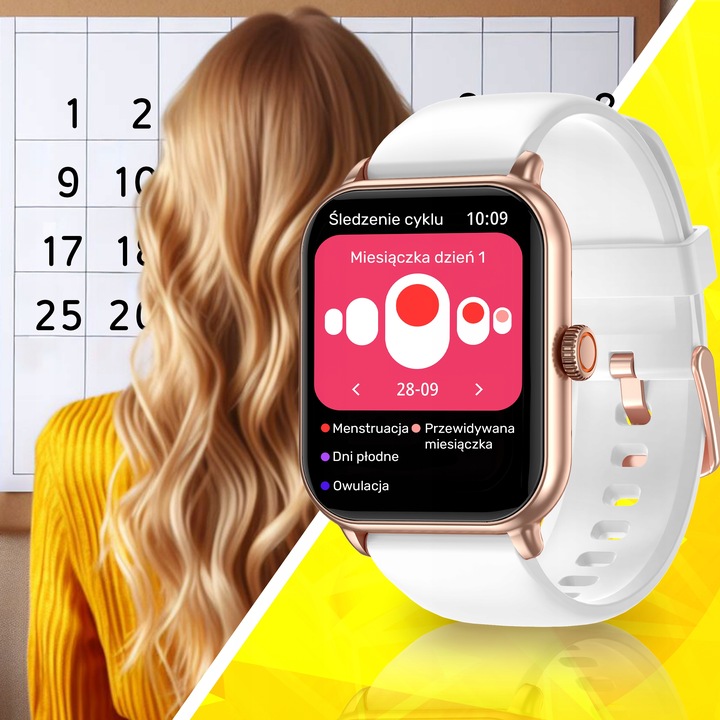 SMARTWATCH DAMSKI ZEGAREK WODOODPORNY PL MENU ROZMOWY SMART WATCH + 3 PASKI