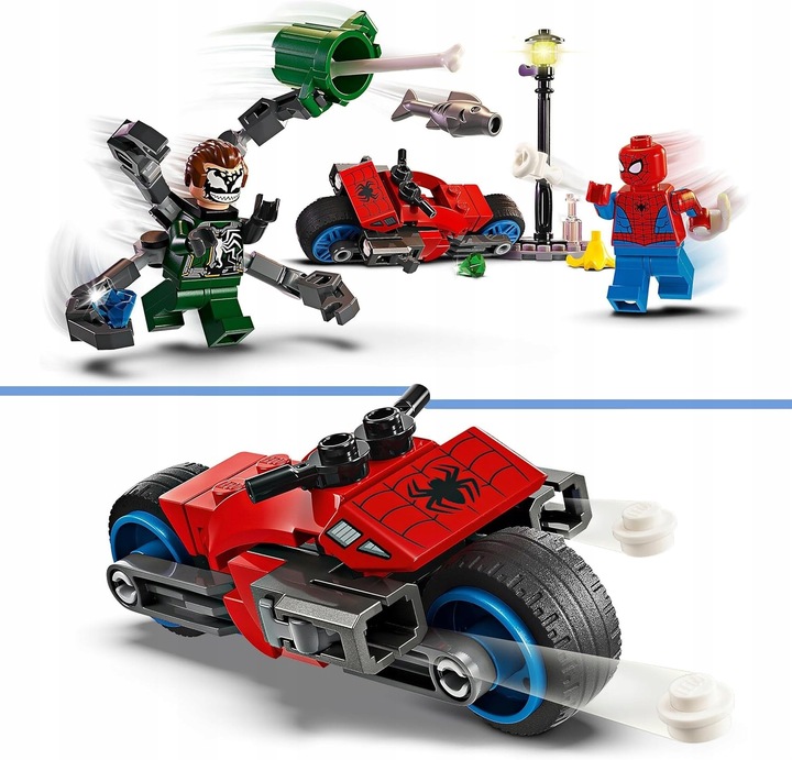 LEGO MARVEL 76275 POŚCIG NA MOTOCYKLU SPIDER MAN VS DOC OCK zestaw klocków