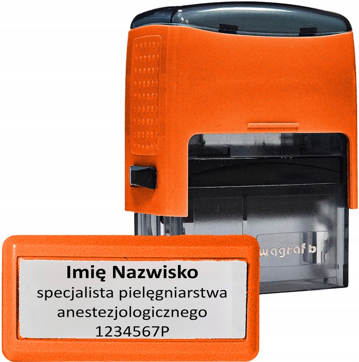 WAGRAF B2 - Pieczątka do 4 wersów - 12 kolorów obudowy do wyboru - IMIENNA