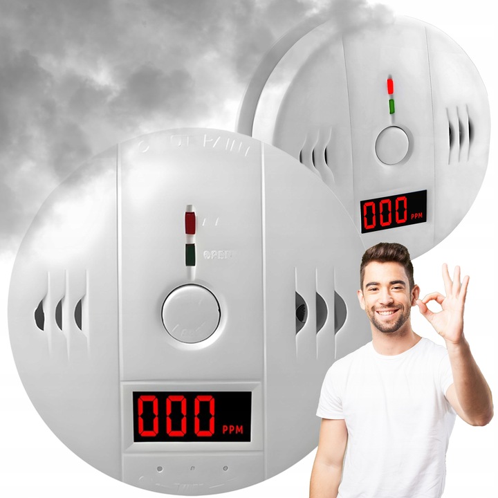 CZUJNIK CZADU TLENKU WĘGLA LCD DETEKTOR CO LCD WYKRYWACZ BEZPRZEWODOWY